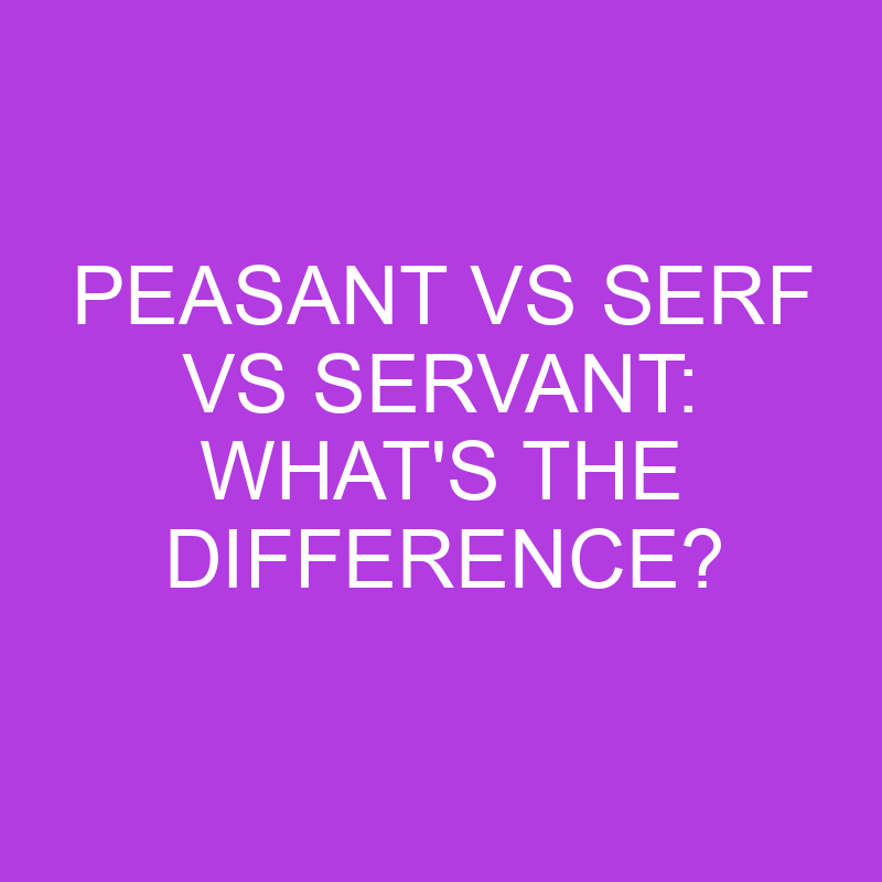 peasant vs serf vs servant whats the difference 5178