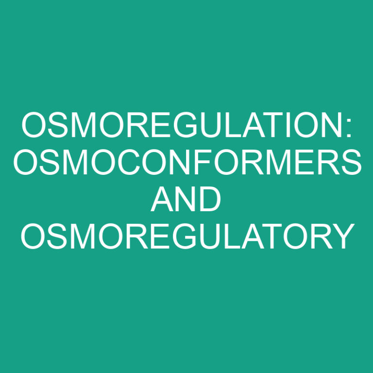 Osmoregulation: Osmoconformers and Osmoregulatory