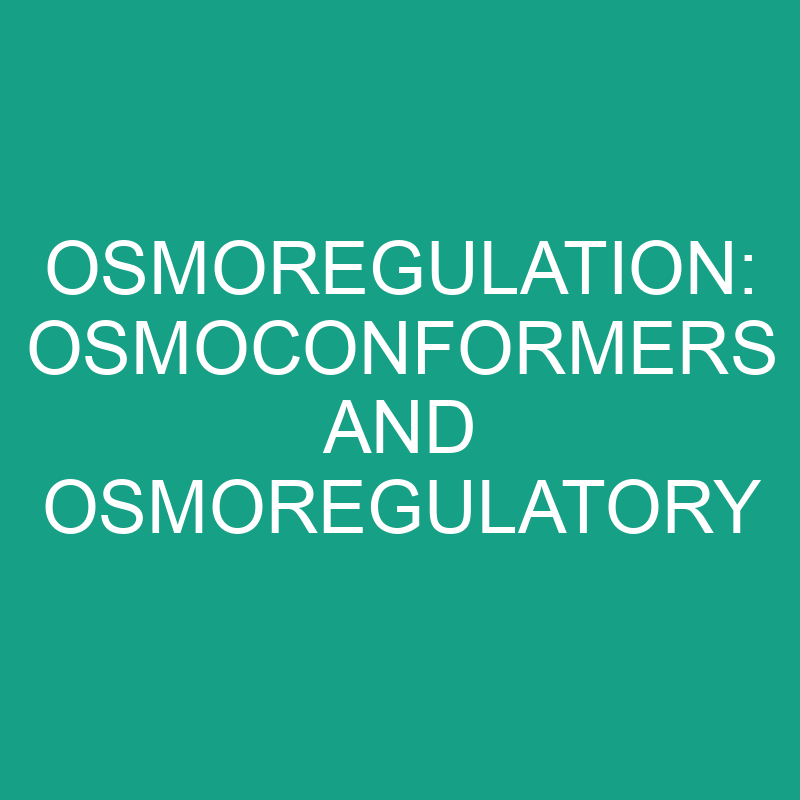 osmoregulation osmoconformers and osmoregulatory 5997