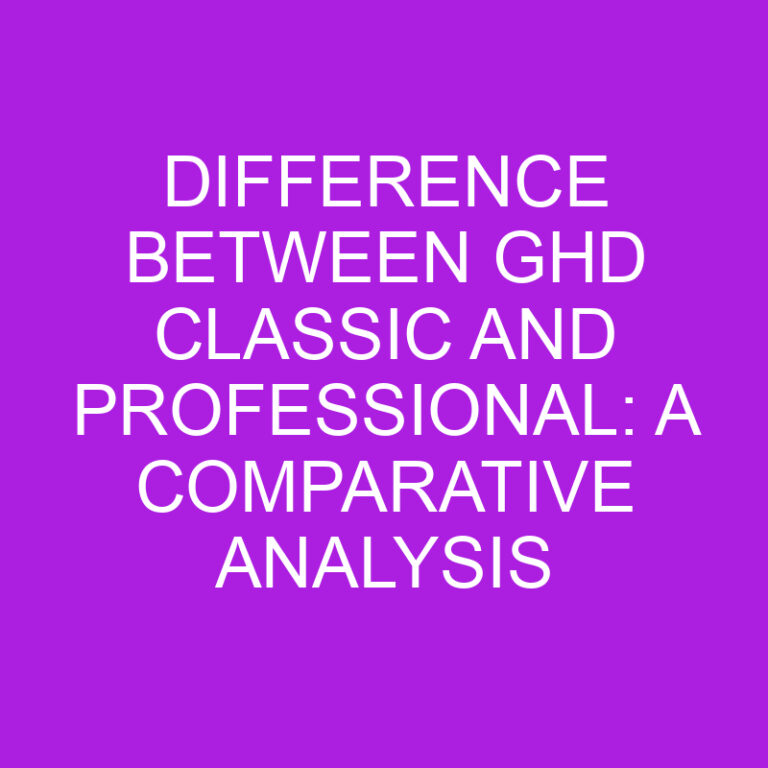 Difference Between GHD Classic and Professional