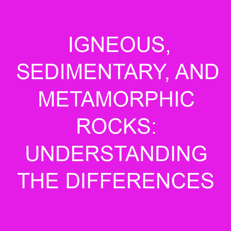 igneous sedimentary and metamorphic rocks understanding the differences 11880