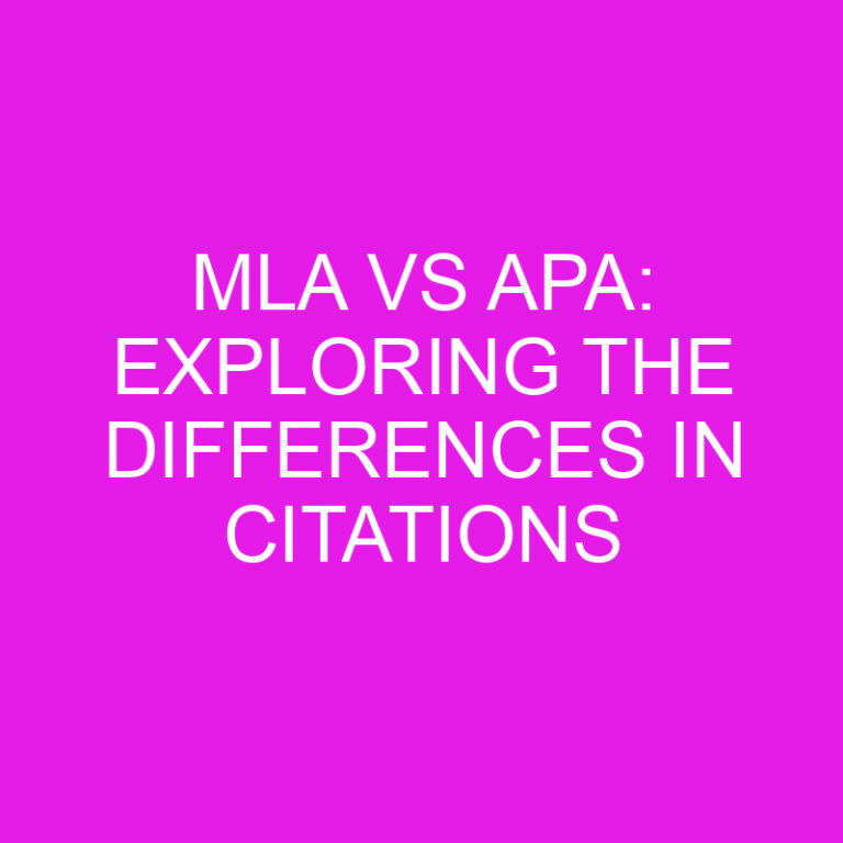 MLA vs APA: Exploring the Differences in Citations