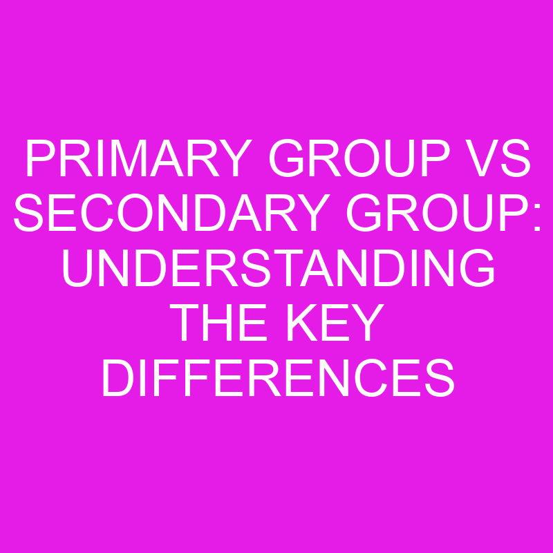 primary group vs secondary group understanding the key differences 10692