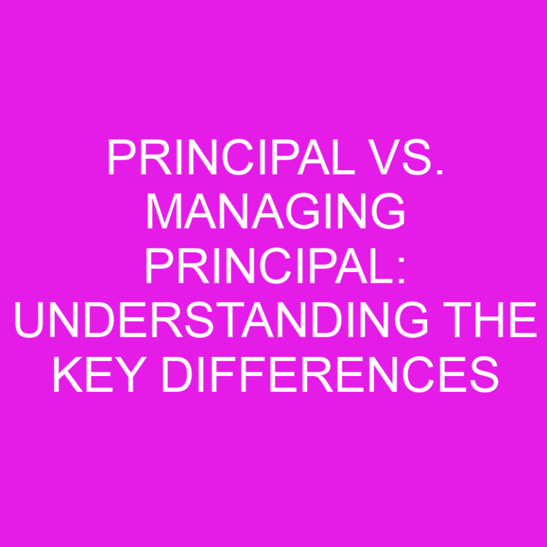 Principal vs. Managing Principal: Understanding the Key Differences