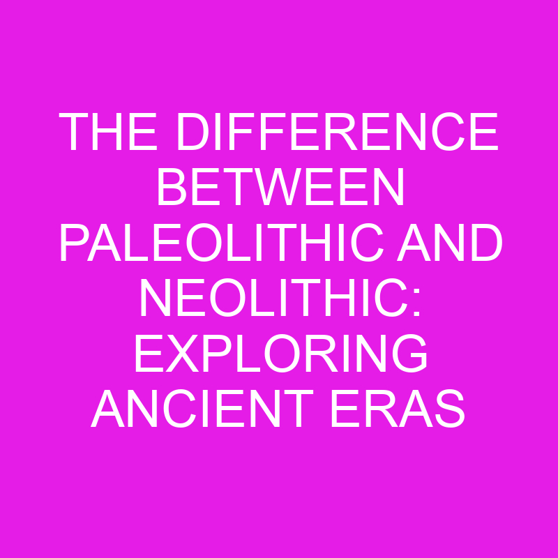 the difference between paleolithic and neolithic exploring ancient eras 11997