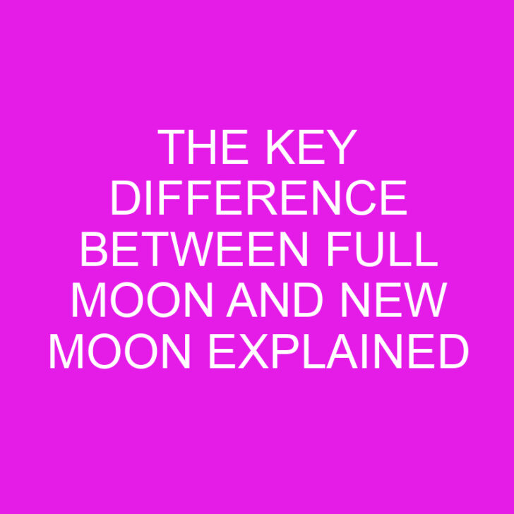 The Key Difference Between Full Moon And New Moon Explained