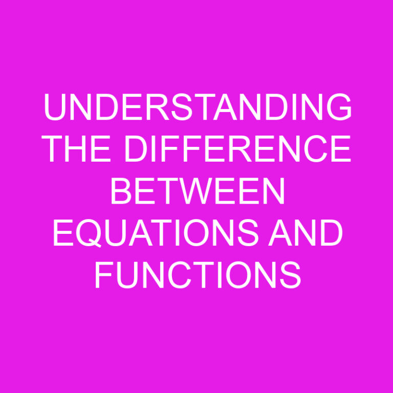 Understanding the Difference Between Equations and Functions