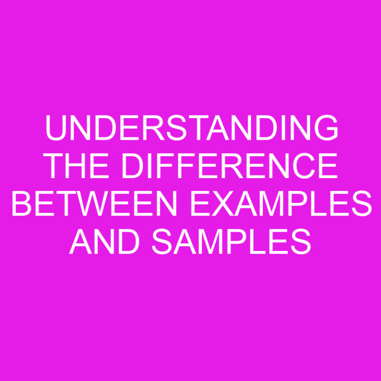 Understanding the Difference Between Examples and Samples
