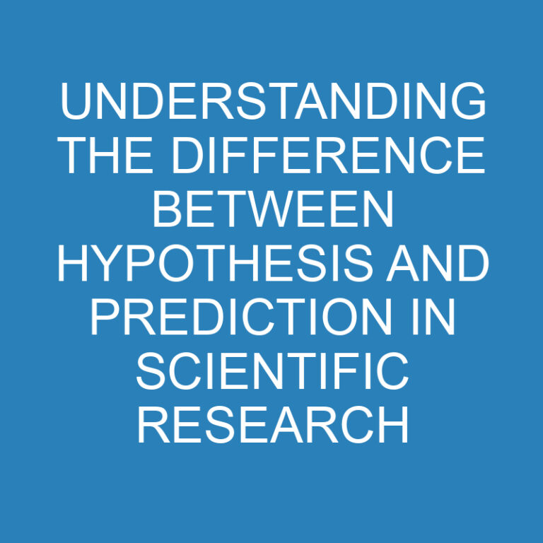 Understanding the Difference Between Hypothesis and Prediction in Scientific Research
