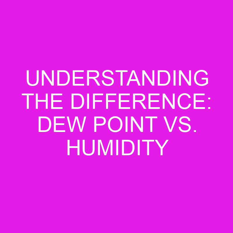 understanding the difference dew point vs humidity 11894