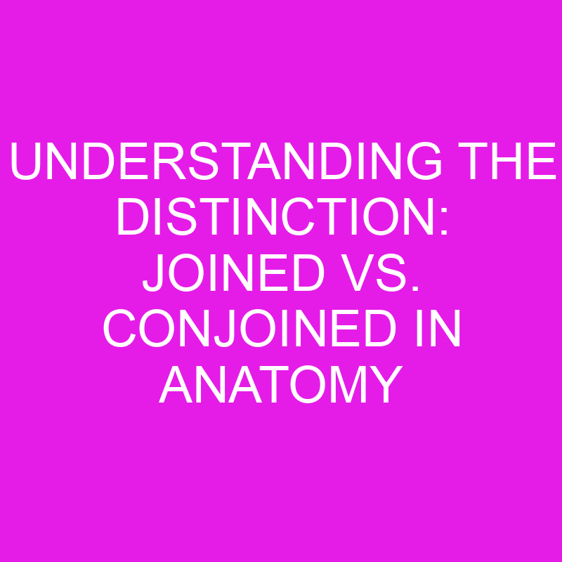 understanding the distinction joined vs conjoined in anatomy 10612