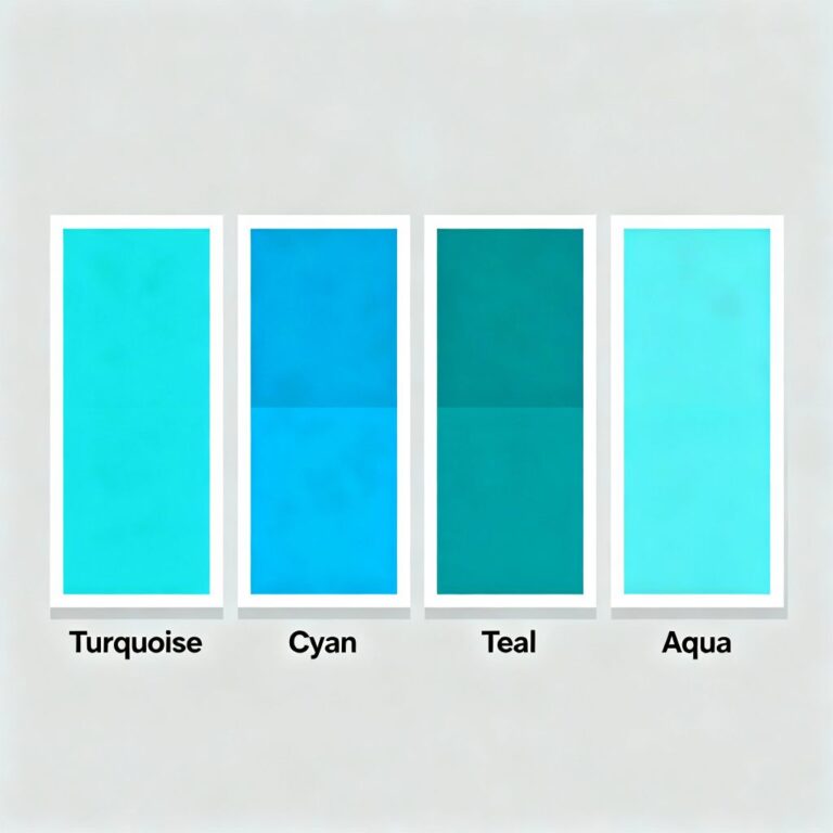 turquoise vs cyan vs teal vs aqua